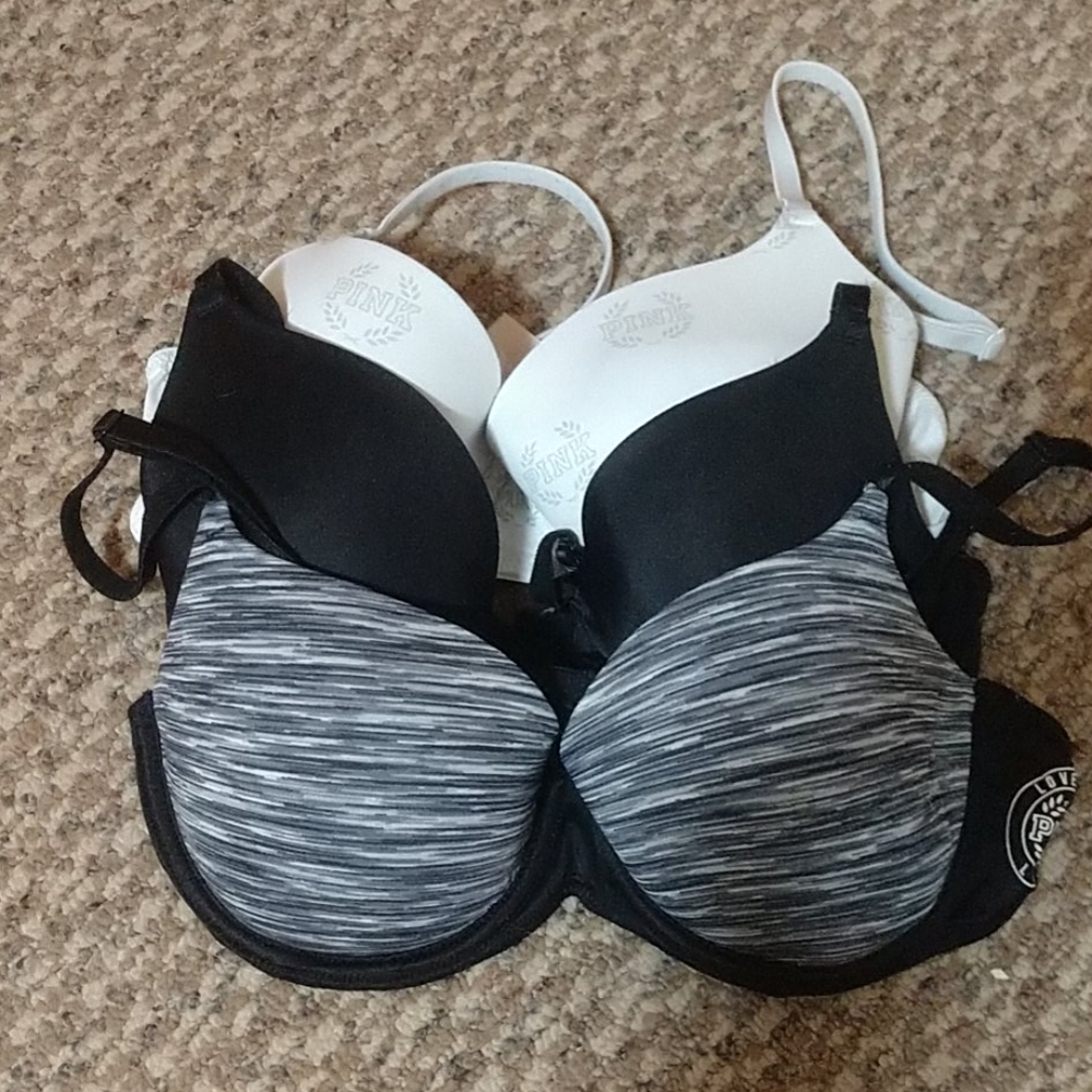 Set of 3 PINK bras